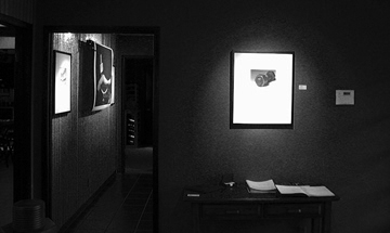 Entering the Studio/Gallery during the show immediately on the right hung the first test image titled "In The Beginning," made from an 8”x10” Silver Negative, Contact Platinum Palladium Print by Sanders, Archival Fiber Paper - $550.00 As you looked past that image into the room on the right was the 40"x30" photograph titled "Iron Maiden" printed with Permanent Ultra-chrome Dye Inks on Archival Water Color Paper #1/10 - $850.00